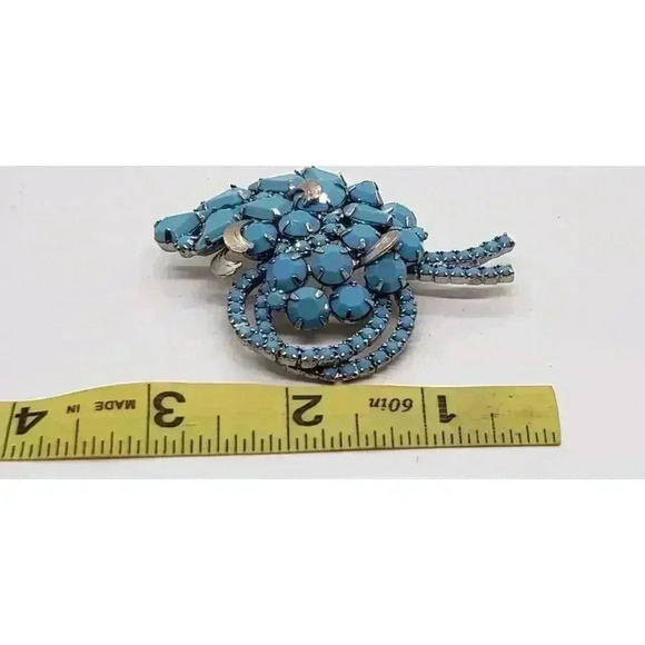 Alice Caviness Rare Set Brooch & Earrings Faux Turquoise Vintage Signed - Picture 15 of 16